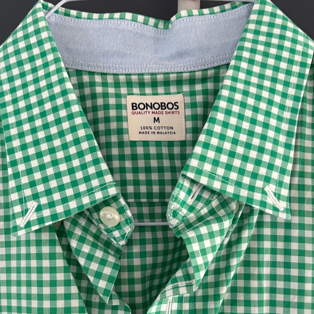 Bonobos Men's Green Gingham Shirt